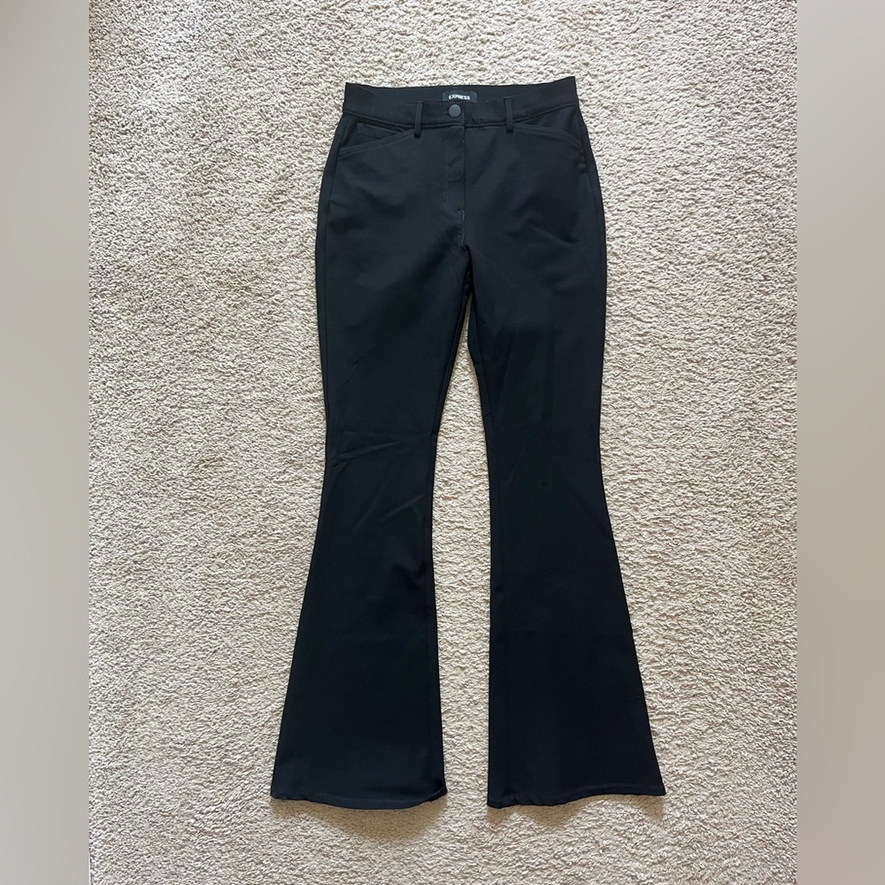 Express Super High Rise Flare “Jean” in Black